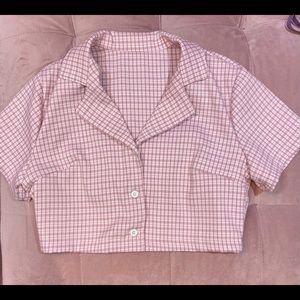 Plaid Pink Top and Skirt set